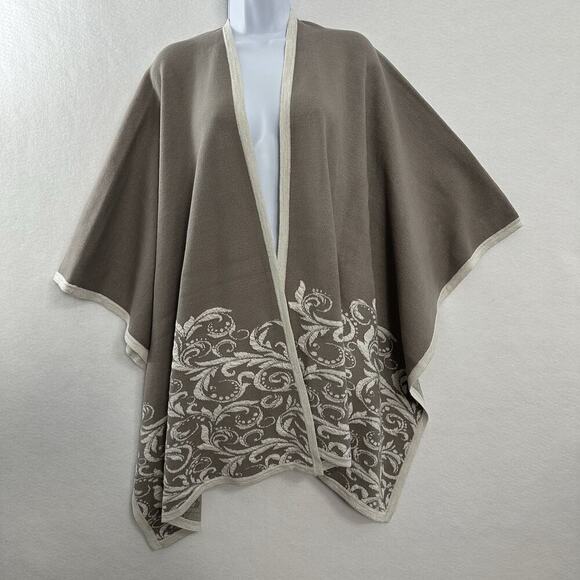 NEW Soft Surroundings Womens One Size Wrap Shawl Cape Metallic Shimmer - Picture 3 of 8